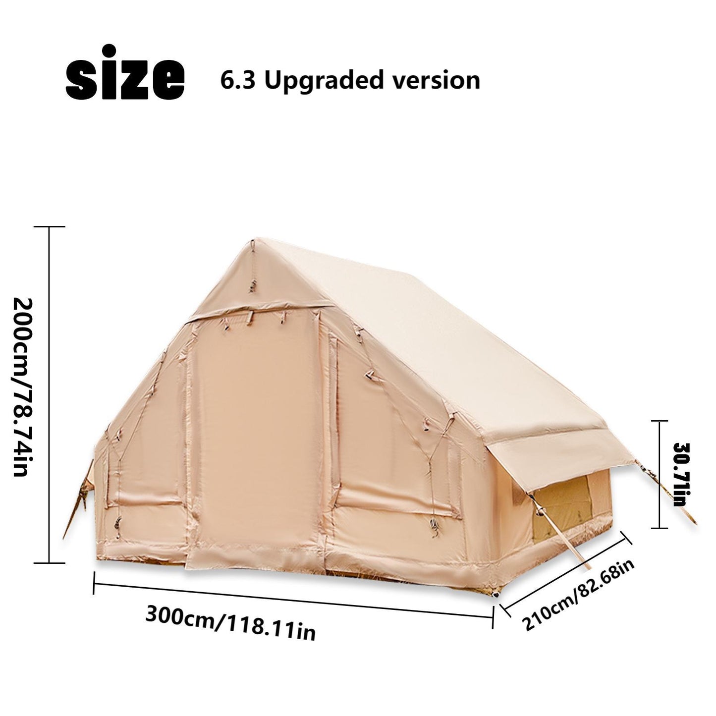 Inflatable Camping Tent Easy Setup 4 Season Glamping Tent with High Performance Inflatable Structure 4-6 Persons Waterproof Windproof Outdoor Self-Supporting blow up tent Air Tent portable house hiking fishing Tailgating