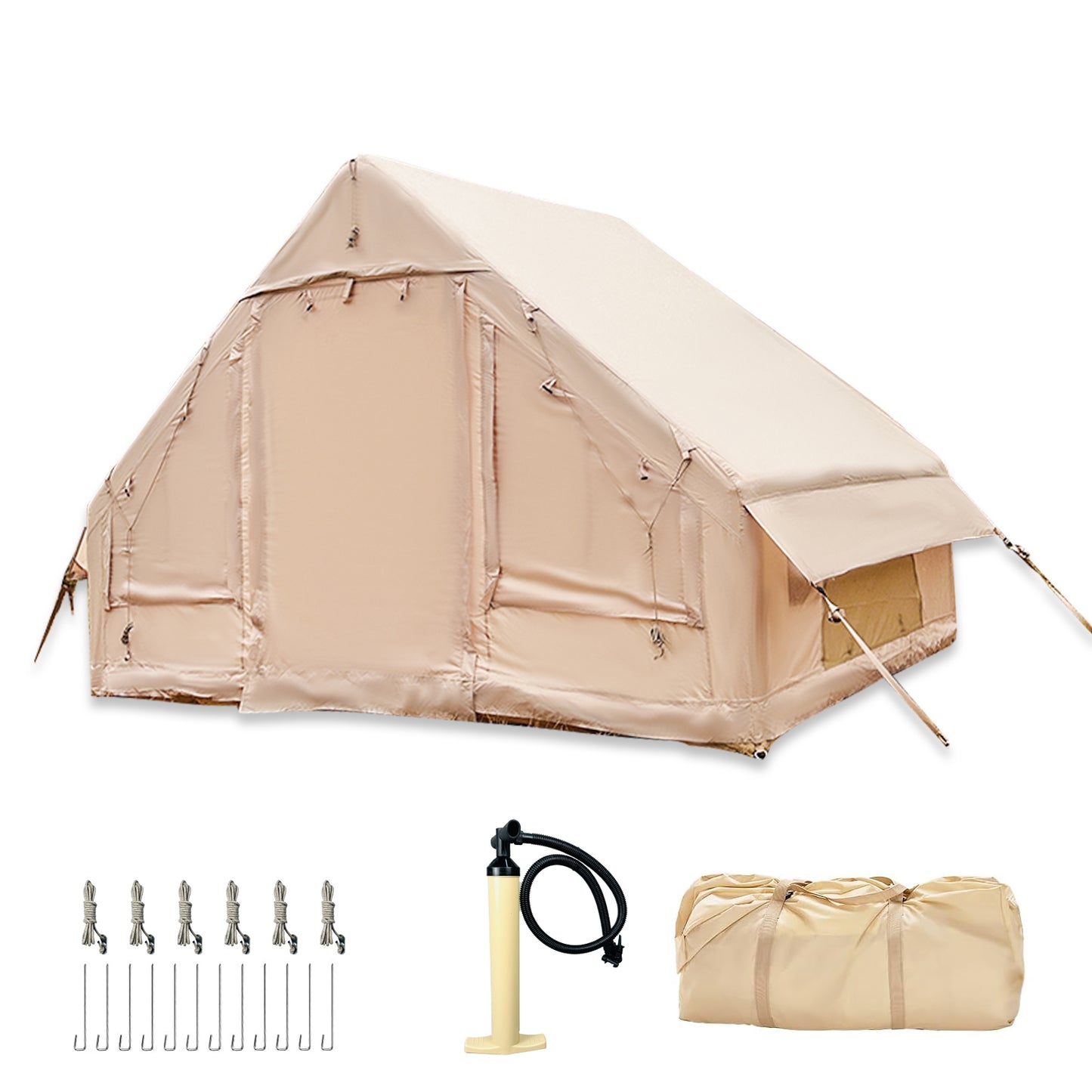 Inflatable Camping Tent Easy Setup 4 Season Glamping Tent with High Performance Inflatable Structure 4-6 Persons Waterproof Windproof Outdoor Self-Supporting blow up tent Air Tent portable house hiking fishing Tailgating