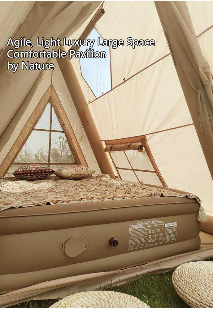 Tent Free-to-Build Inflatable Tent 2-Person Outdoor Park Tent Double Rain-Proof Camping Triangle Portable Tent Outdoor Tent