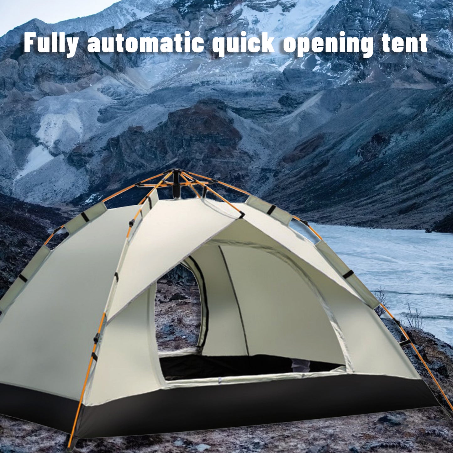 Outdoor shelter Automatic Quick-opening Tent Sunshade Outdoor Self-driving Travel Camping Tent Automatic Rainproof Sunshine-proof Tent Fishing Beach Sunshine Shelter 2-3/3-4 Person Portable Fishing Hiking Hiking, mountaineering, hunting
