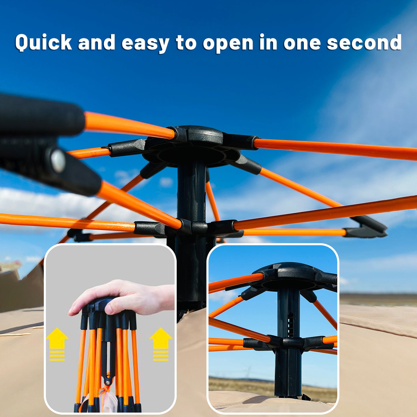 Outdoor Automatic Quick-opening Tent Automatic Rainproof Sunshine-proof Tent Fishing Beach Sunshine Shelter 4 person tents for camping Portable Fishing Hiking, mountaineering, hunting