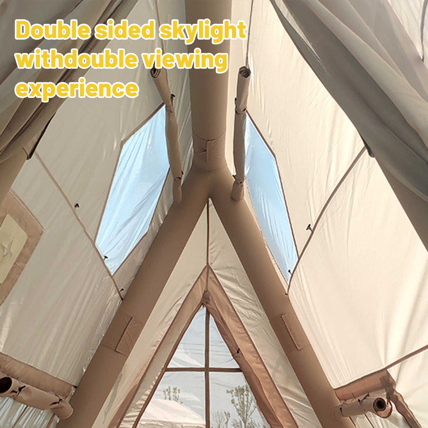 Tent Free-to-Build Inflatable Tent 2-Person Outdoor Park Tent Double Rain-Proof Camping Triangle Portable Tent Outdoor Tent