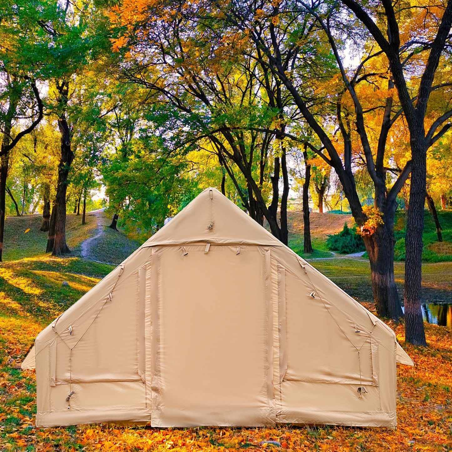 Inflatable Camping Tent Easy Setup 4 Season Glamping Tent with High Performance Inflatable Structure 4-6 Persons Waterproof Windproof Outdoor Self-Supporting blow up tent Air Tent portable house hiking fishing Tailgating