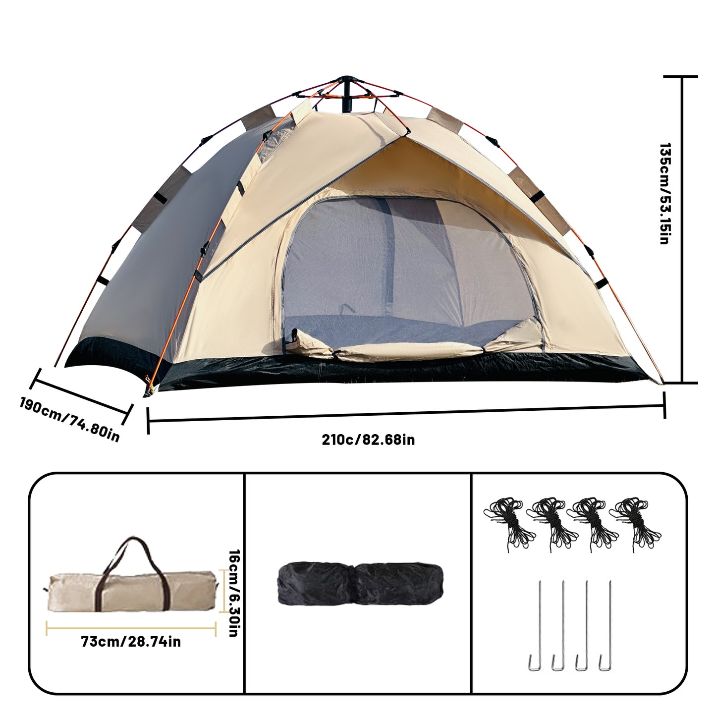 Outdoor Automatic Quick-opening Tent Automatic Rainproof Sunshine-proof Tent Fishing Beach Sunshine Shelter 4 person tents for camping Portable Fishing Hiking, mountaineering, hunting
