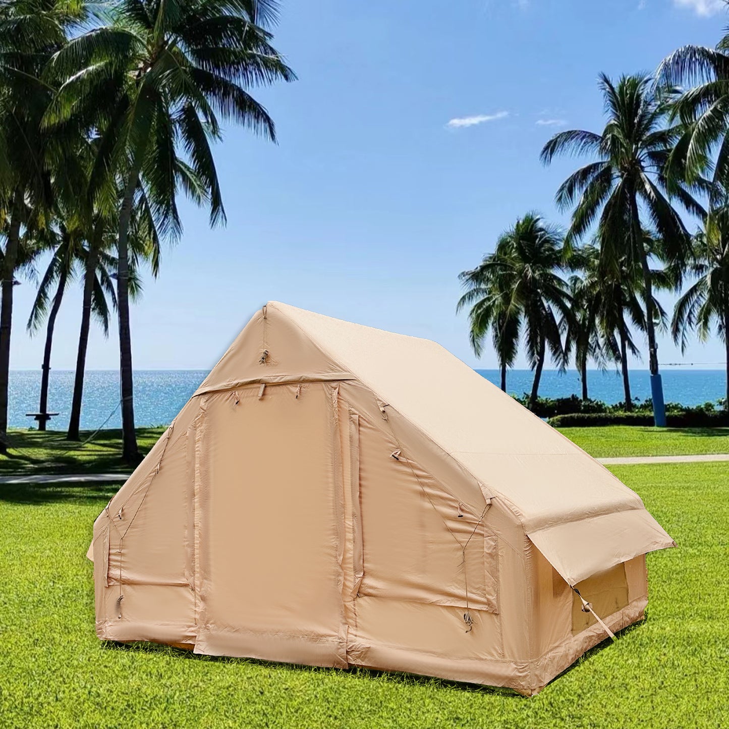Inflatable Camping Tent Easy Setup 4 Season Glamping Tent with High Performance Inflatable Structure 4-6 Persons Waterproof Windproof Outdoor Self-Supporting blow up tent Air Tent portable house hiking fishing Tailgating