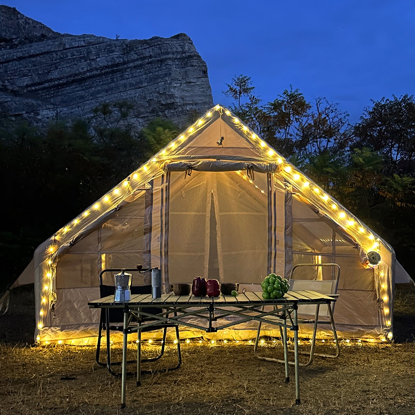 Inflatable Camping Tent Easy Setup 4 Season Glamping Tent with High Performance Inflatable Structure 4-6 Persons Waterproof Windproof Outdoor Self-Supporting blow up tent Air Tent portable house hiking fishing Tailgating