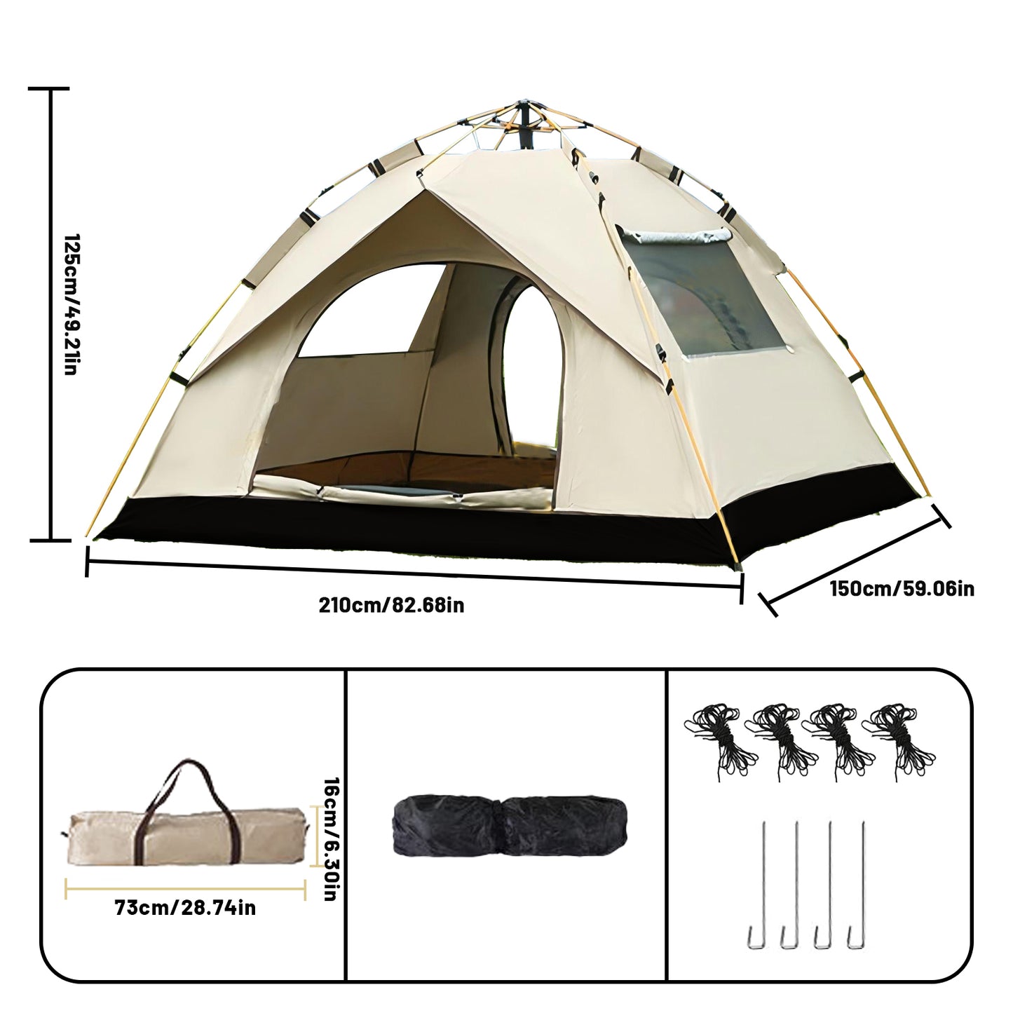 Outdoor Automatic Quick-opening Tent Automatic Rainproof Sunshine-proof Tent Fishing Beach Sunshine Shelter 4 person tents for camping Portable Fishing Hiking, mountaineering, hunting