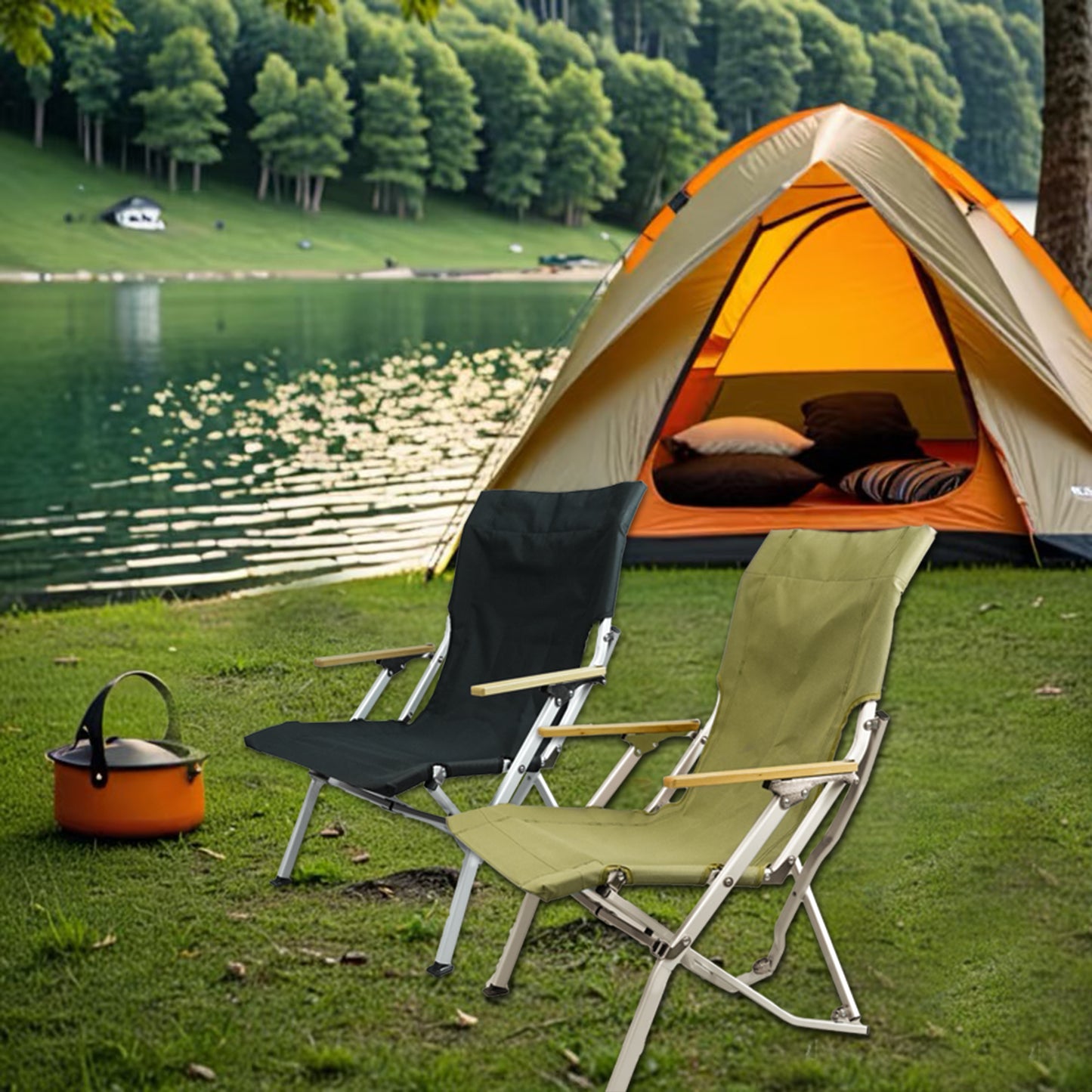 Camping chairs lawn chairs folding chairs for outside beach chair for outside, travel, picnics