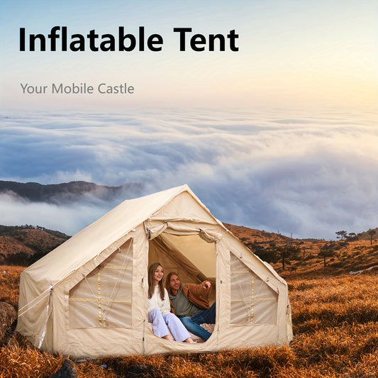 Inflatable Camping Tent Easy Setup 4 Season Glamping Tent with High Performance Inflatable Structure 4-6 Persons Waterproof Windproof Outdoor Self-Supporting blow up tent Air Tent portable house hiking fishing Tailgating