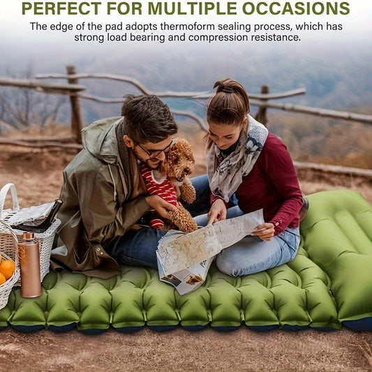 Eco-Friendly Foot Pump Air Mattress | Portable Quick-Inflate Camping Bed with Non-Slip Surface, Lightweight & Waterproof for Outdoor Travel, Guest Bedding