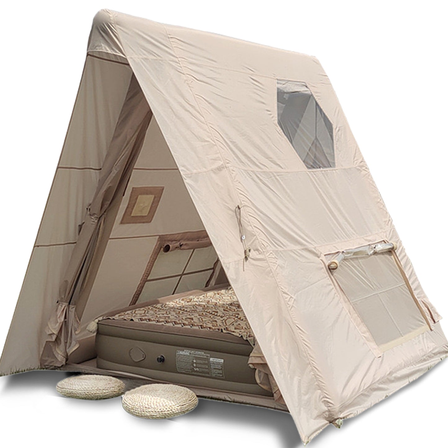 Tent Free-to-Build Inflatable Tent 2-Person Outdoor Park Tent Double Rain-Proof Camping Triangle Portable Tent Outdoor Tent